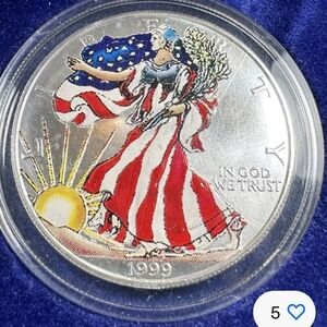 AUTHENTIC GENUINE CERTIFIED USA 1999 LADY LIBERTY SILVER DOLLAR UNCIRCULATED